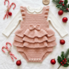 Blush Pink Tiered Baby Romper Free Crochet Pattern