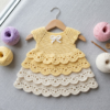 Sunshine Lemon Tiered Baby Dress Free Crochet Pattern