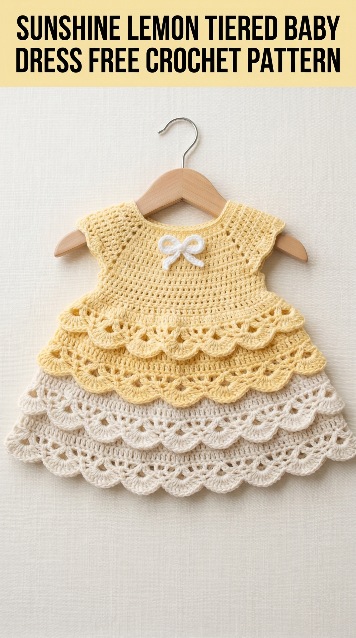Sunshine Lemon Tiered Baby Dress Free Crochet Pattern — crochet pattern pin image