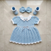 Cinderella Blue Baby Dress Set Free Crochet Pattern