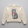 Gray Tabby Cat Bow Sweater Free Crochet Pattern