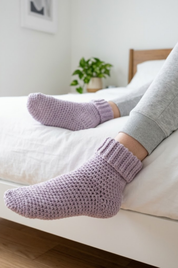 Lavender Dream Ankle Socks Free Crochet Pattern