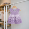 Lavender Dream Tiered Baby Dress Free Crochet Pattern