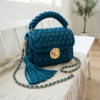 Ocean Teal Woven Purse on Linen Free Pattern