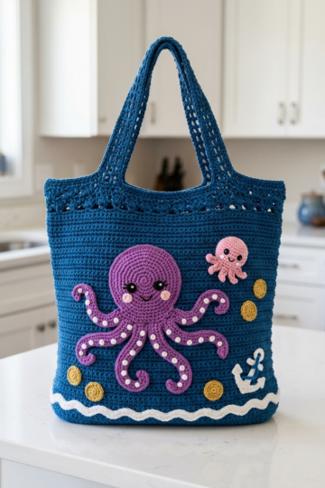 Octopus Depths Crochet Carryall Free Pattern