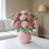 Pink Rose Garden Crochet Vase Free Crochet Pattern