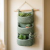 Sage Green Tiered Wall Planter Free Crochet Pattern