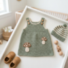 Sage Green Woodland Baby Dress Free Crochet Pattern