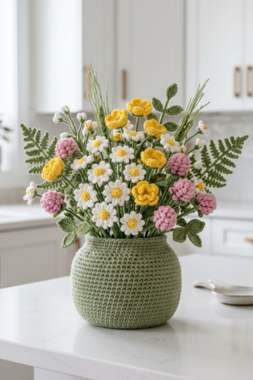 Wildflower Meadow Crochet Pot Free Crochet Pattern