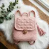 Blush Pink Crochet Mini Backpack Free Pattern