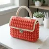 Coral Sunset Textured Handbag Free Crochet Pattern