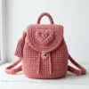 Dusty Rose T-Shirt Yarn Backpack Free Crochet Pattern