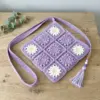 Lavender Daisy Granny Square Bag Free Crochet Pattern