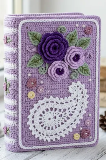 Lavender Dreams Book Sleeve Free Crochet Pattern