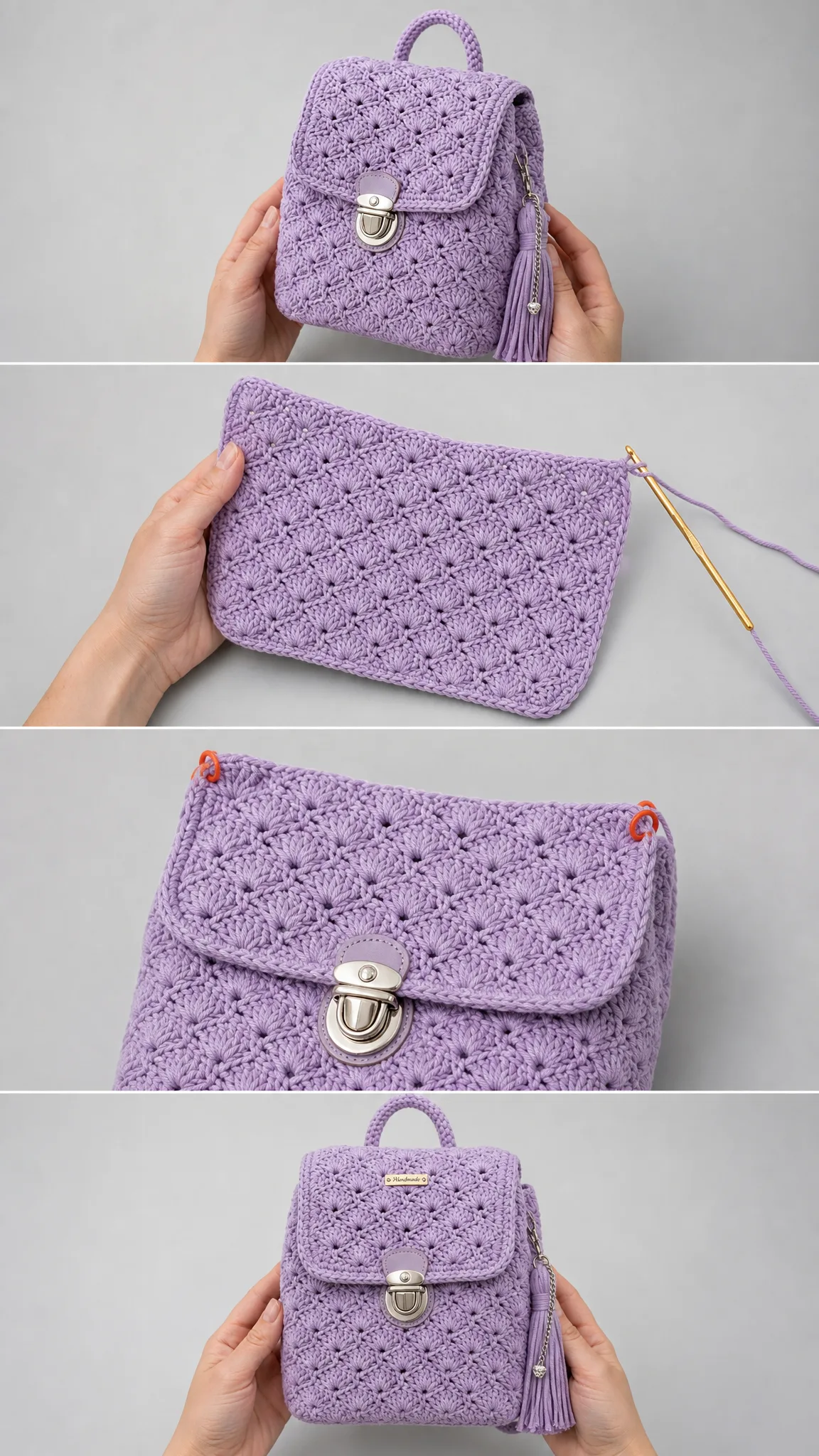 Lavender Mini Backpack Free Crochet Pattern