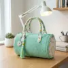 Mint Daisy Spring Barrel Handbag Free Crochet Pattern