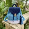 Ocean Blue Ombre Crochet Backpack Free Crochet Pattern