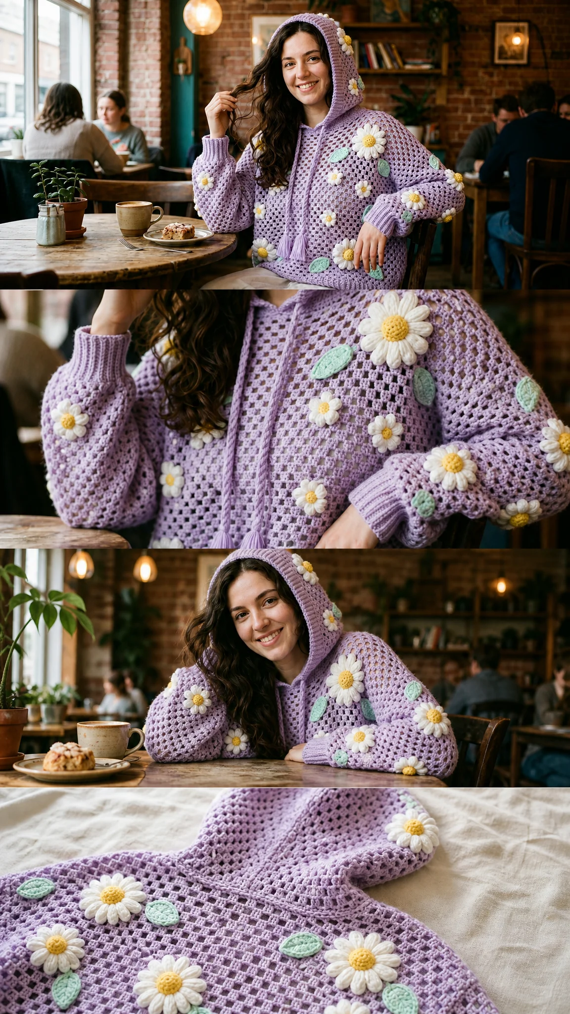 Pastel Daisy Crochet Hoodie Free Crochet Pattern