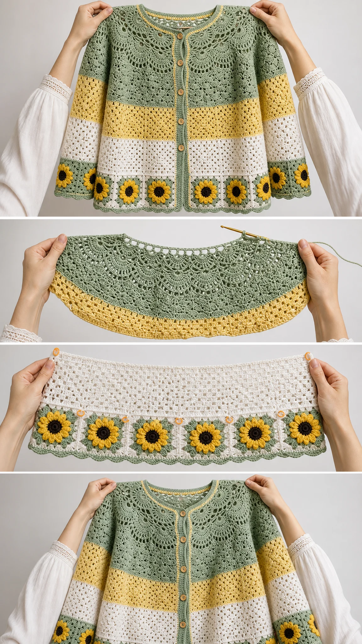 Sage Garden Lace Cardigan Free Crochet Pattern