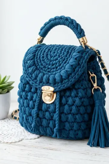 Sage Green Boho Crochet Backpack Free Pattern