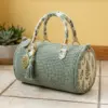 Sage Green Botanical Barrel Bag Free Crochet Pattern
