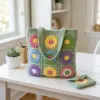 Spring Garden Granny Square Bag Free Crochet Pattern