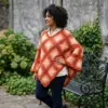 Sunset Ombre Granny Square Poncho Free Crochet Pattern