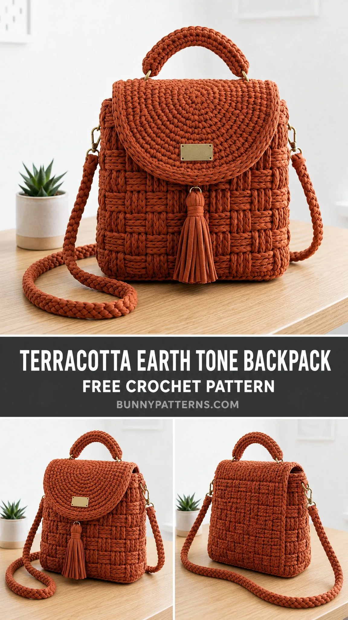 Terracotta Earth Tone Backpack Free Crochet Pattern