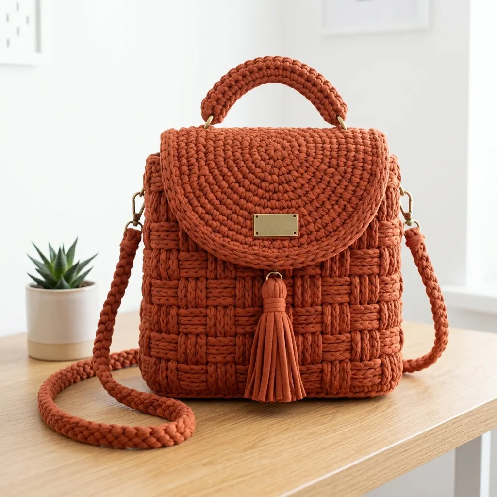 Terracotta Earth Tone Backpack Free Crochet Pattern