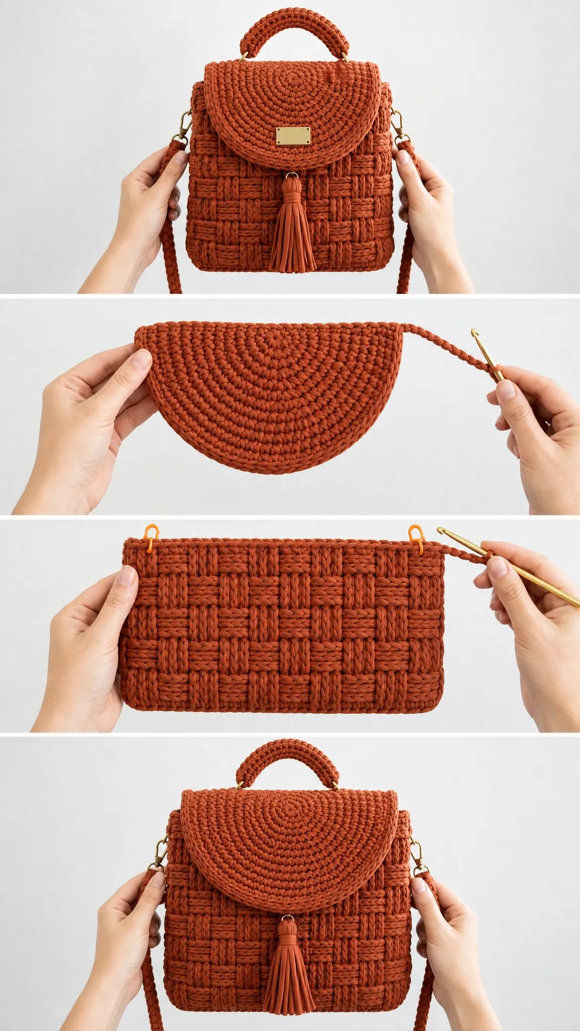 Terracotta Earth Tone Backpack Free Crochet Pattern