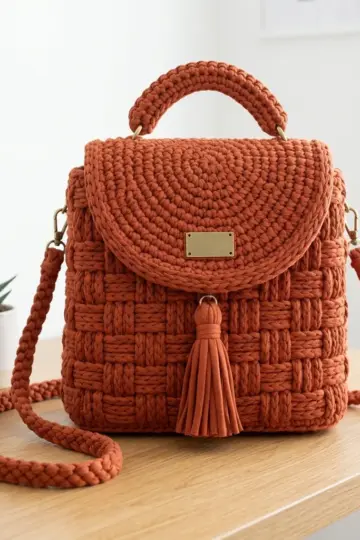 Terracotta Earth Tone Backpack Free Crochet Pattern