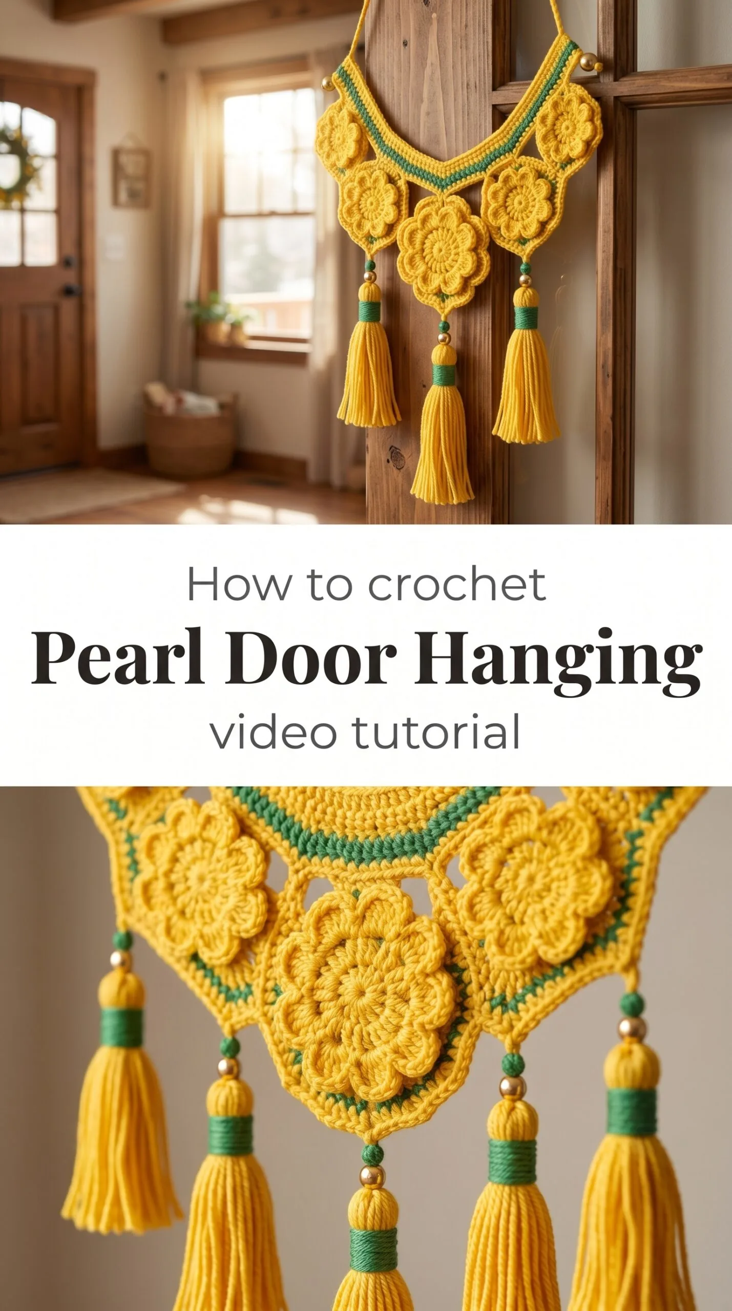 Crochet Pearl Door Hanging: A Festive Decorative Accent