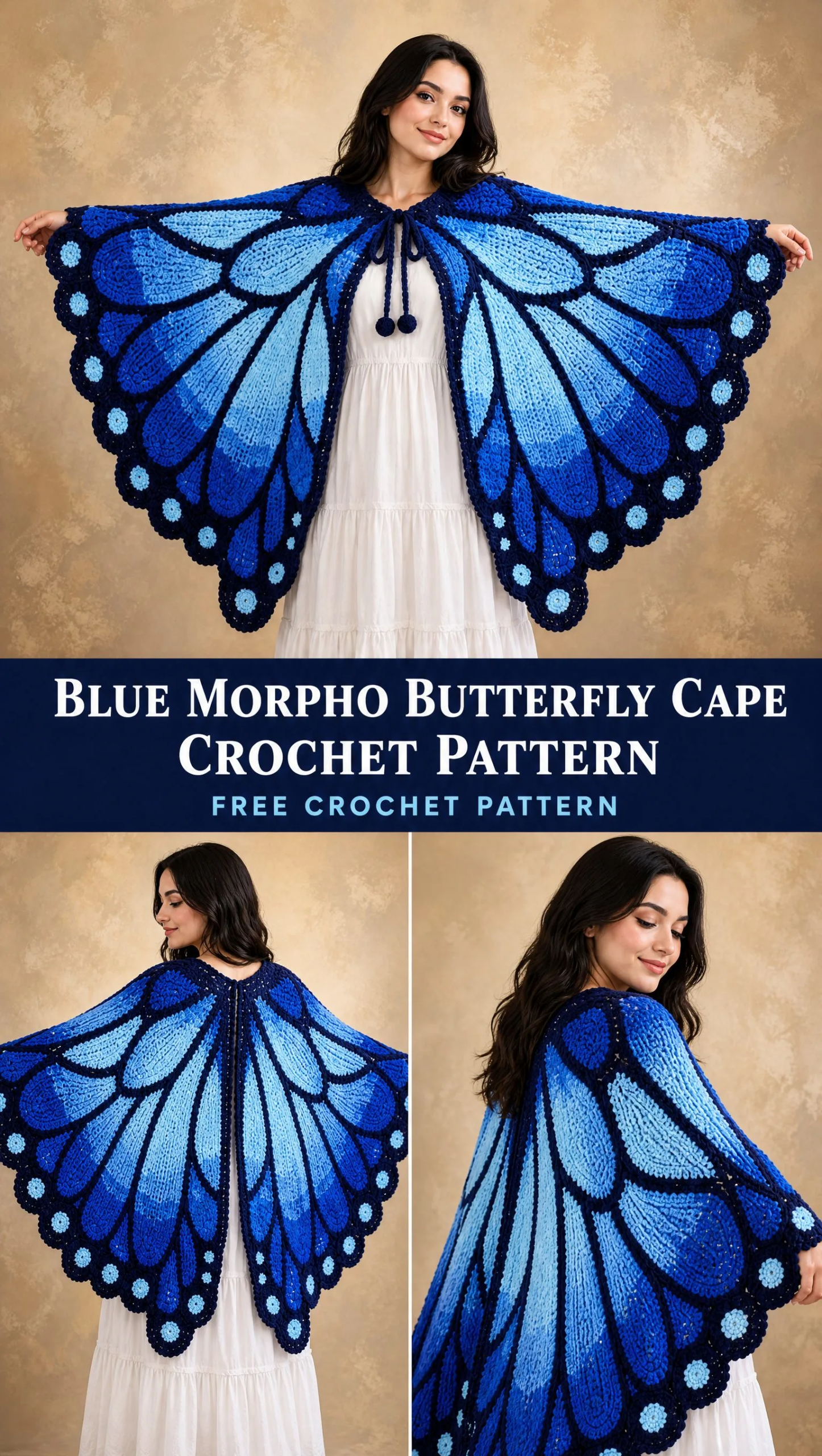 Blue Morpho Butterfly Cape Crochet Pattern