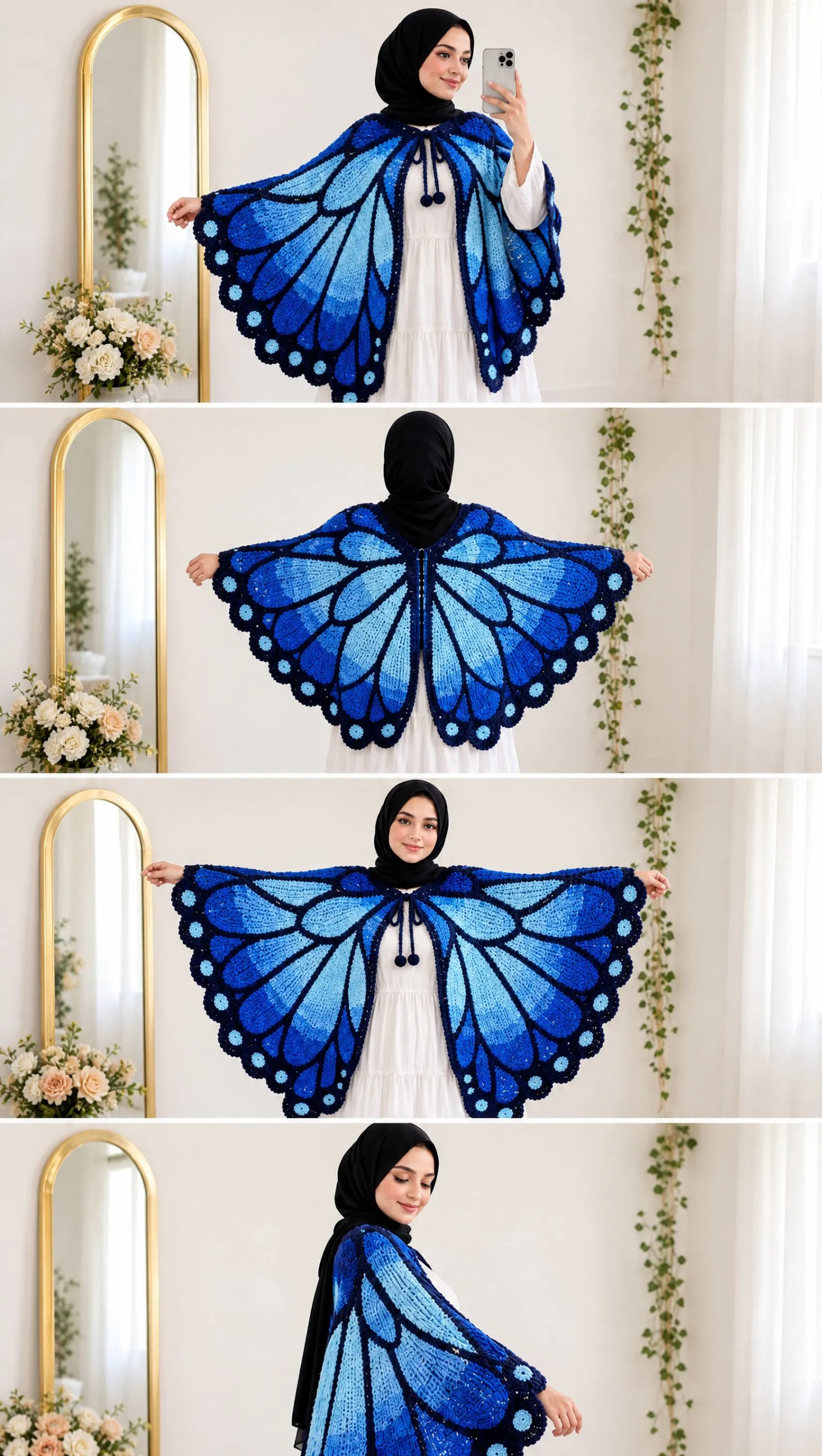 Blue Morpho Butterfly Cape Crochet Pattern