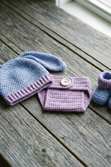 Blueberry Bunny Baby Set Free Crochet Pattern