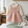 Blush Pink Baby Pinafore Dress Free Crochet Pattern