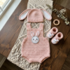 Blush Pink Bunny Baby Romper Set Free Crochet Pattern