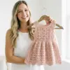 Blush Pink Lace Baby Dress Free Crochet Pattern