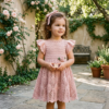 Blush Pink Pineapple Lace Girl Dress Free Crochet Pattern