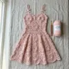 Blush Pink Rose Lace Crochet Dress Free Pattern