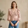 Blush Pink Ruffle Peplum Crochet Cardigan Pattern