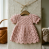 Blush Pink Shell Baby Dress Free Crochet Pattern