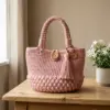 Blush Pink Tassel Tote Free Crochet Pattern