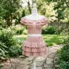 Blush Pink Tiered Ruffle Crochet Set Free Pattern