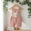 Bunny Face Baby Romper Free Crochet Pattern