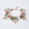 Cherry Blossom Pink Flower Crochet Bracelet Pattern