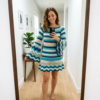 Coastal Blue Bell Sleeve Crochet Dress Free Pattern