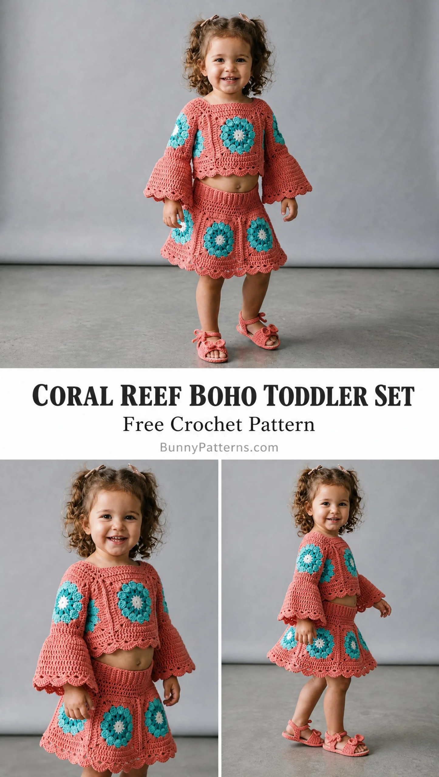 Coral Reef Boho Toddler Set Free Crochet Pattern