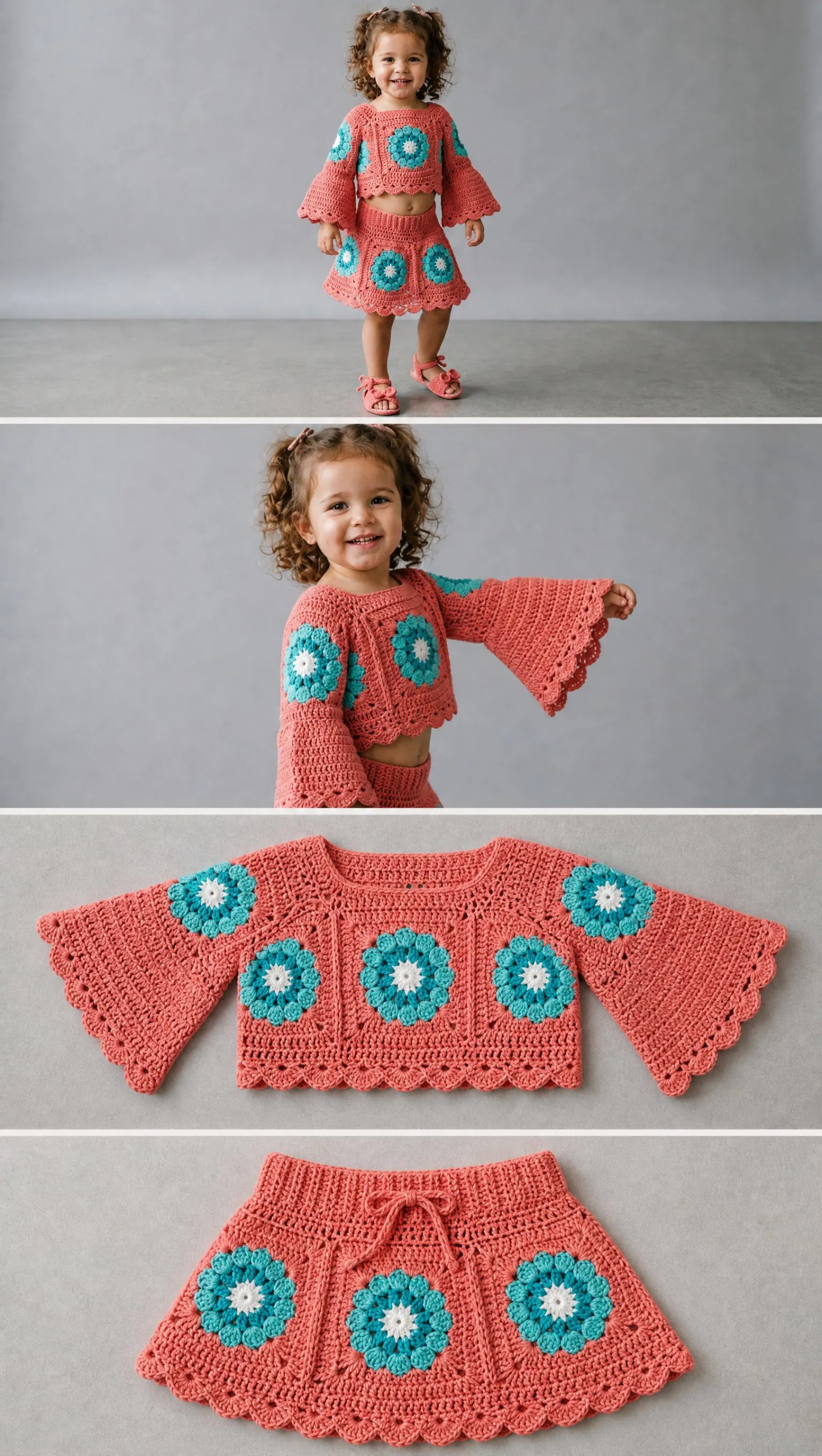 Coral Reef Boho Toddler Set Free Crochet Pattern