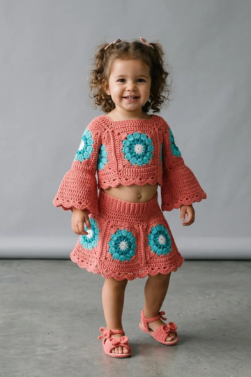Coral Reef Boho Toddler Set Free Crochet Pattern